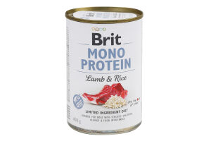 Корм повнораціонний для дорослих собак Lamb&Rice Mono Protein Brit з/б 400г