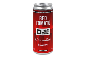 Пиво 0.33л 4.2% світле нефільтроване неосвітлене непастеризоване Red tomato Craft beer Underwood Brewery з/б