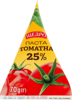 Паста томатна 25% стерилізована Щедро в/с т/п 70г