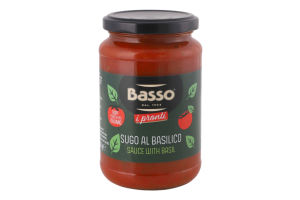 Соус томатний з базиліком пастеризований Basso с/б 350г