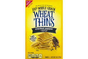 Wheat Thins 100% Whole Grain Snacks Cracked Pepper & Olive Oil