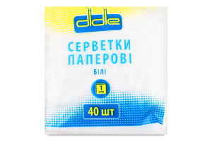Серветки Didie одношарові 40 шт. біла