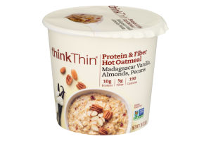 thinkThin Protein & Fiber Hot Oatmeal Madagascar Vanilla, Almonds, Pecans