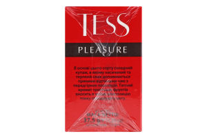 Чай Pleasure чорний з шипшиною яблуком пелюстками квітів та ароматомтропічних фруктів 25*1,5г Tess