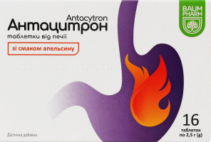 Добавка дієтична таблетки зі смаком апельсину Антацитрон Baum Pharm 16х2.5г