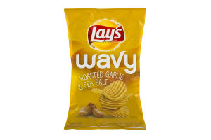 Lay's Wavy Roasted Garlic & Sea Salt Potato Chips