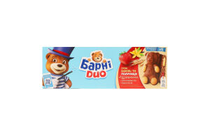 Пирожное бисквитное с яблочно-клубничной начинкой и начинкой со вкусом ванили Duo Барні к/у 5х30г