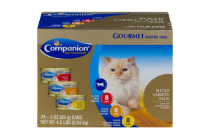 Companion Gourmet Food For Cats Sliced Variety Pack - 24 CT