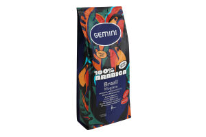 Кофе натуральный жареный в зернах Mogiana Brazil Gemini в/с м/у 250г
