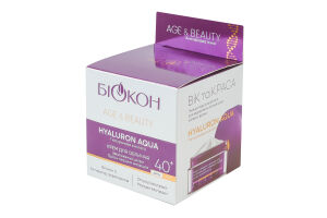 Крем для лица 40+ Hyaluron aqua Age&Beauty Біокон 50мл