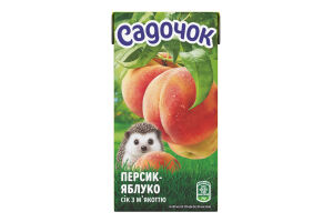 Сок с мякотью пастеризованный Персик-яблоко Садочок т/п 500мл