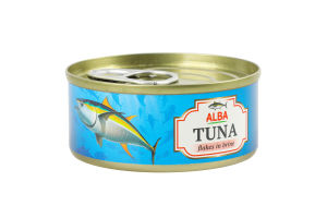Тунець шматочками у власному соку 65г ж/б з ключем Alba Food