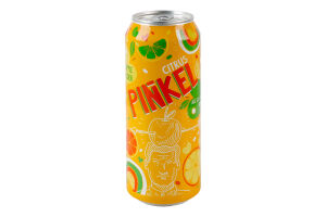 Сидр 0.5л 5% солодкий газований купажний Яблучний з цитрусом Pinkel з/б