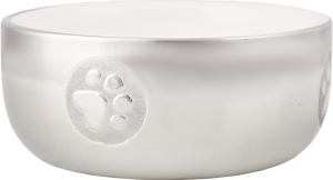 Миска д/котів 300мл срібно-біла кераміка 11см Тріксі