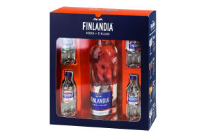 Набор Водка 0.5л 40% + Миниатюры спиртных напитков Finlandia 4х0.05л 37.5% к/у