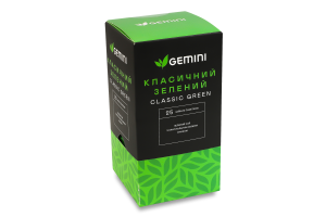 Чай зелений Класичний Gemini в/с к/у 25х2г