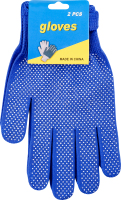 Перчатки садовые в белую точку 22х12см WS 1пара в ассорт