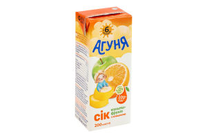 Сок для детей от 6мес с мякотью восстановленный стерилизованный гомогенизированный Мультифрукт Агуня т/п 200мл