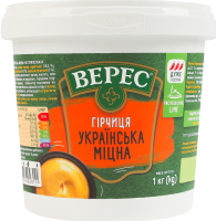 Гірчиця нестерилізована Українська міцна Верес відро 1кг