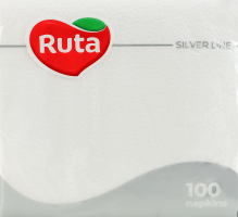 Серветки паперові одношарові 235х235мм Silver line Ruta 100шт