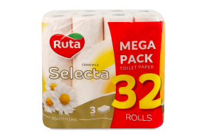 Бумага туалетная 3-х слойная Camomile Selecta Ruta 32шт