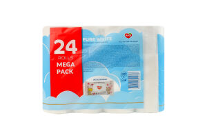 Бумага туалетная 3-х слойная Pure white Ruta 24шт