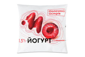 Йогурт 1.5% вишневий з цукром Молочний острів м/у 400г