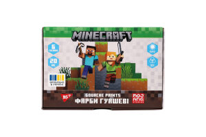 Фарби гуашеві Minecraft 6кольорів 20мл Yes