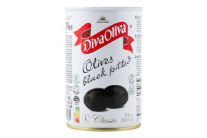 Маслини чорні без кісточки Classic Diva Oliva з/б 300г