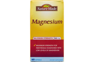 Nature Made Magnesium Maximum Strength 500 mg Softgels - 60 CT