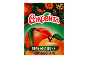 Напиток сокосодержащий яблочно-персиковый Сококвита т/п 0.2л