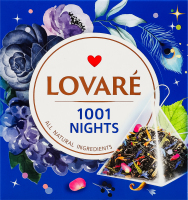 Бленд чая черного и зеленого листового c лепестками цветов и ароматом винограда 1001 ночь Lovare к/у 15х2г