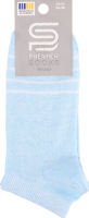 Шкарпетки жіночі Premier socks Економ короткі зі смуж р.23-25 блакитні Арт.7167