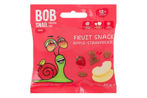 Снек фруктово-ягодный для детей от 12мес Яблоко-клубника Baby Bob Snail м/у 20г