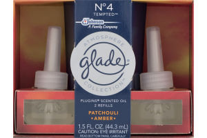 Glade Atmosphere Collection Patchouli Amber Plugins Scented Oil Refills - 2 CT