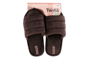 Капці відкриті домашні жіночі плюшеві з прошивкою Twins Home Style №1959 36-40