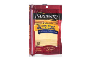 Sargento Natural Vermont Sharp White Caheddar Cheese Slices - 10 CT