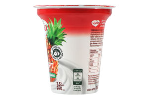 Йогурт 2.5% с наполнителем фруктовым Ананас-питахайя Чудо ст 240г