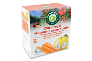 Сок-смузи с мякотью стерилизованный фасованный асептическим способом яблочно-морковный Garden Gadz к/у 3л