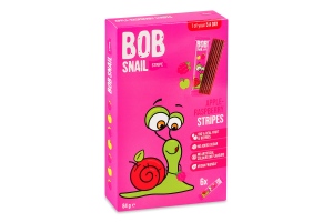 Конфеты фруктово-ягодные Яблочно-малиновый страйп Bob Snail к/у 6х14г