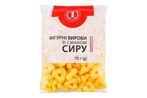 Вироби фігурні зі смаком сиру ТМ "1" м/у 70г