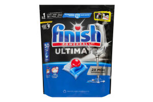 Средство для мытья посуды в посудомоечных машинах в капсулах All in 1 Ultimate Powerball Finish 50шт
