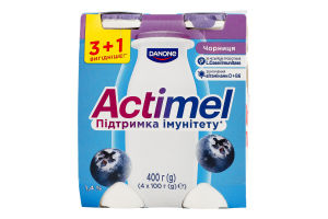 Продукт кисломолочный 1.4% Черника Actimel к/у 4x100г