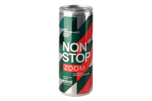 Напій енергетичний безалкогольний сильногазований Zoom Non Stop з/б 250мл