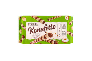 Трубочки вафельные Hazelnut Konafetto Roshen м/у 140г