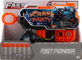 Іграшка Пістолет механічний з м'якими набоями 6шт Fast Pioneer