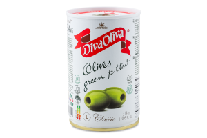 Оливки зелені без кісточки Classic Diva Oliva з/б 300г