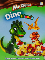Завтраки сухие глазированные сахарной глазурью с какао и молоком Динозаврики Микс Mr. Croco к/у 220г