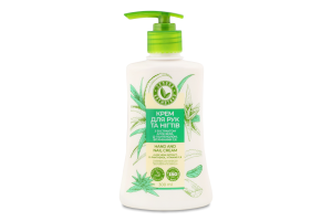 Крем д/рук та нігтів з екстрактом алое вера 300мл з дозатором Зелена косметика