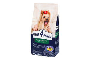 Корм д/дорослих собак малих порід Premium з качкою сухий 2кг Club 4 Paws